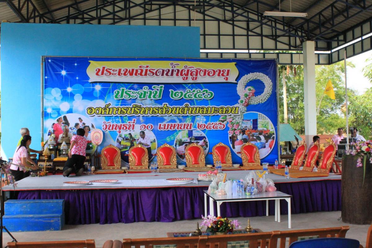 กิจกรรมงานประเพณีรดน้ำผู้สูงอายุ และการแข่งขันกีฬา อบต.มะลวนคัพ วันพุธที่ 10 เมษายน 2556
